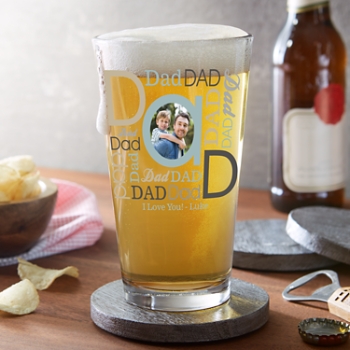 Dad Photo Message Glassware