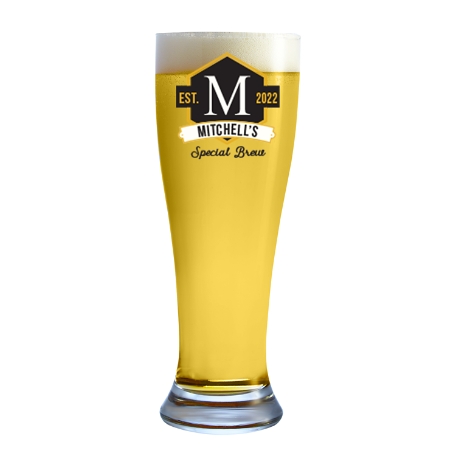 Modern Monogram Glassware - Pilsner