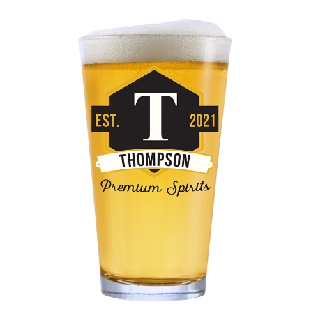 Modern Monogram Glassware - Pint Glass
