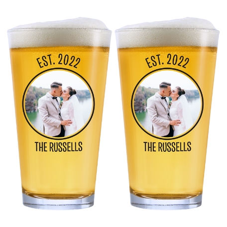 Photo Message Glassware - Pint Glass - Set of 2
