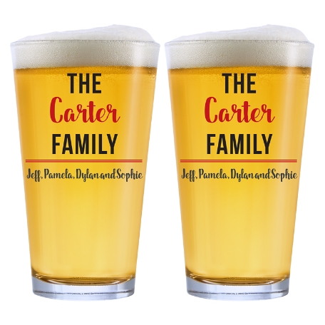 Sweet Sayings Photo Pint Glass - Set of 2 - Red