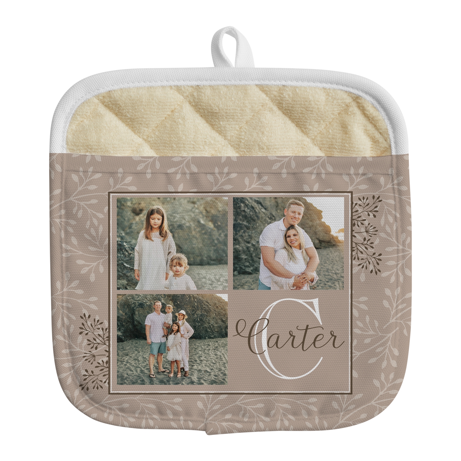 Create Your Own Photo Pot Holder - Initial - Tan