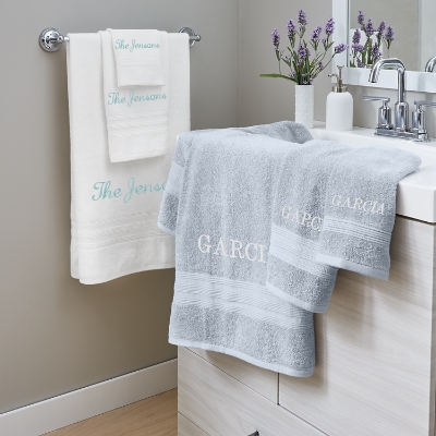 Embroidered Custom Message Bath Towels