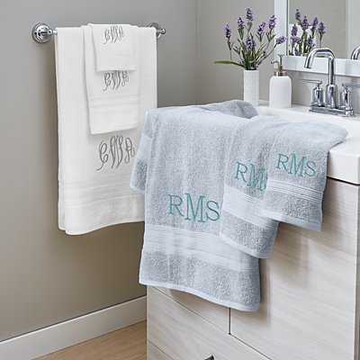 Embroidered Monogram Bath Towels