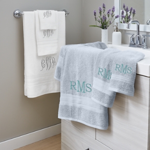 Monogrammed Bath Towel Set, Personalized Bath Towel Set