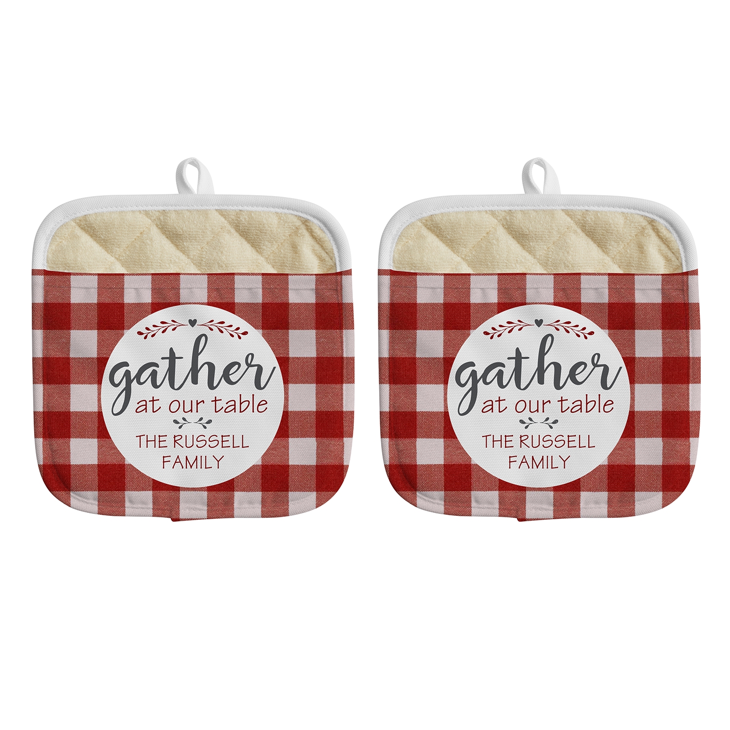 Family Gather Pot Holder - Red - Set of 2