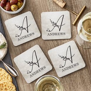 Personalized Customizable Wood Coasters for Drinks, Wedding & Bridal S –  personalmementos