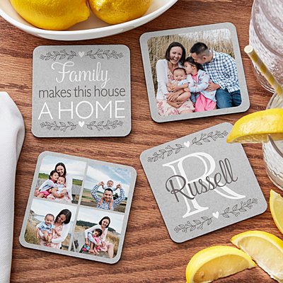 Photo Memory Collage Wooden Coasters