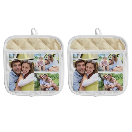 Photo Tile Pot Holder - 3 Photos - Set of 2