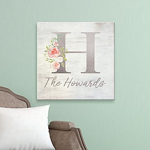 Sophisticated Floral Family Name Canvas