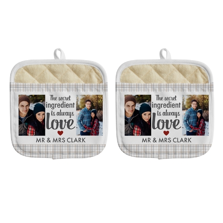 Secret Ingredient Photo Pot Holder - Beige - Set of 2
