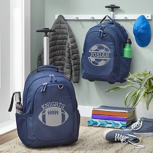 Sporty Fun Navy Rolling Backpack
