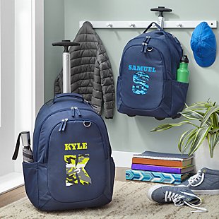 Their Own Name Navy Rolling Backpack