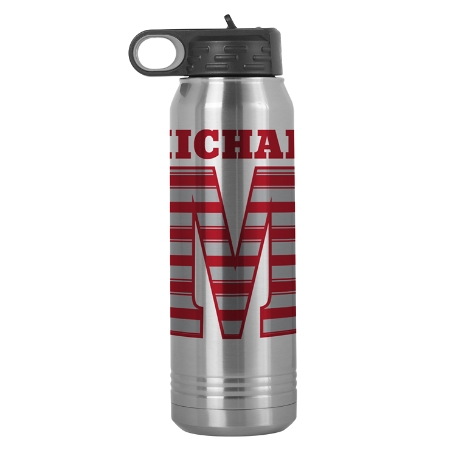 Their Own Name Stainless Steel Water Bottle - Stripes
