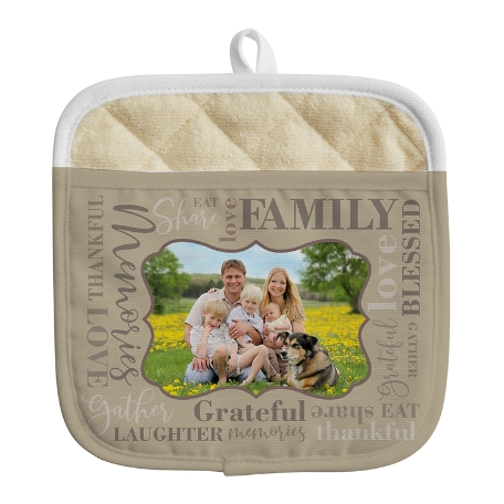 Words Of Love Photo Pot Holder - Tan