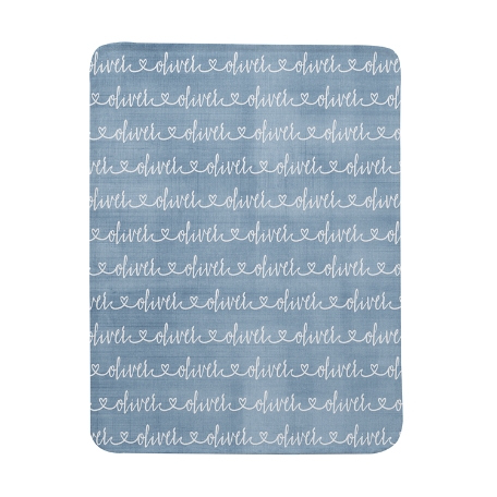 Written with Love  Baby Blanket - Blue - S