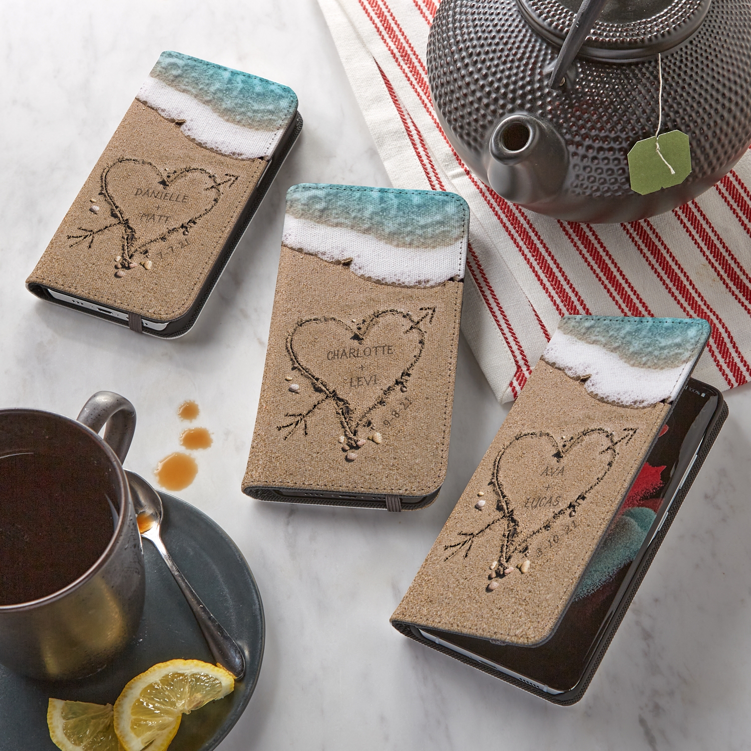 Heart in Sand Phone Folio Case