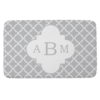 Monogram Bath Mat - Block - Gray - 21x34