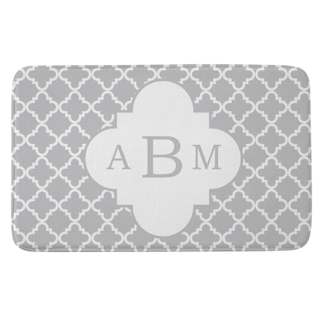 Monogram Bath Mat - Block - Gray - 21x34