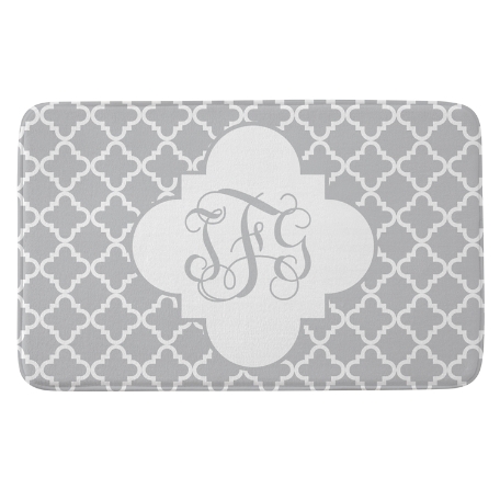Monogram Bath Mat - Script - Gray - 21x34