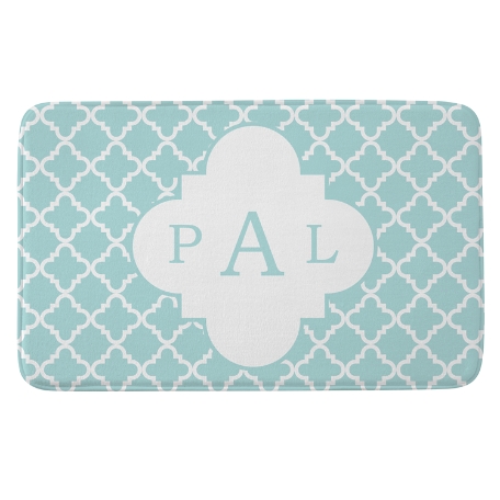 Monogram Bath Mat - Block - Teal- 21x34