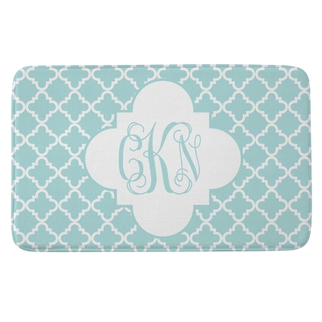 Monogram Bath Mat - Script - Teal- 21x34