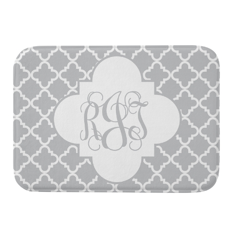 Monogram Bath Mat - Script - Gray - 17x24