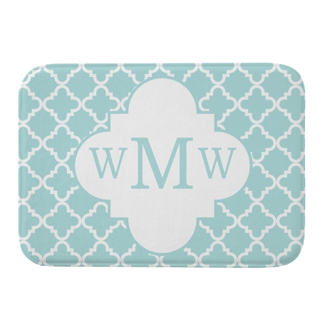 Monogram Bath Mat - Block - Teal - 17x24