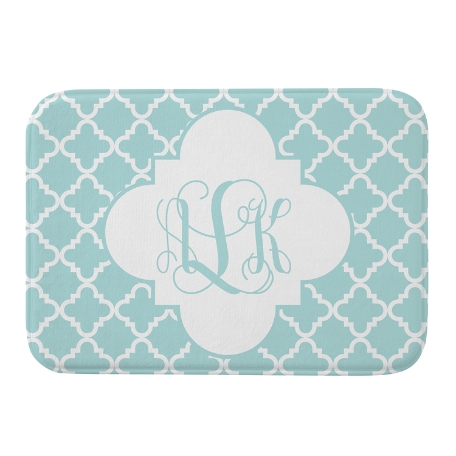 Monogram Bath Mat - Script - Teal - 17x24