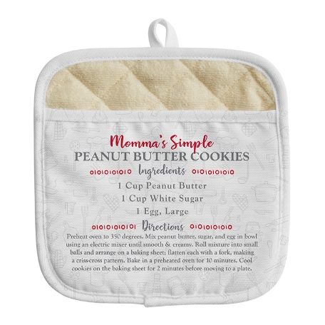 Your Family Recipe Pot Holder-Red- 3 Ingredients