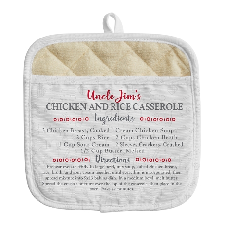Your Family Recipe Pot Holder-Red- 7 Ingredients