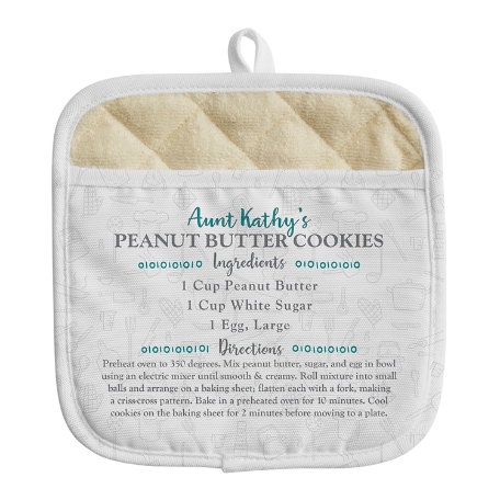 Your Family Recipe Pot Holder-Teal - 3 Ingredients