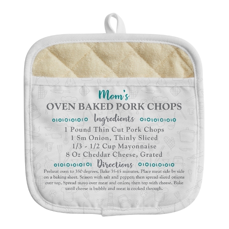 Your Family Recipe Pot Holder-Teal - 4 Ingredients