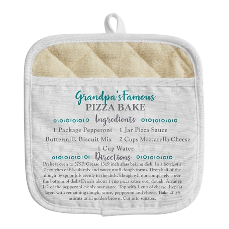 Your Family Recipe Pot Holder-Teal - 5 Ingredients
