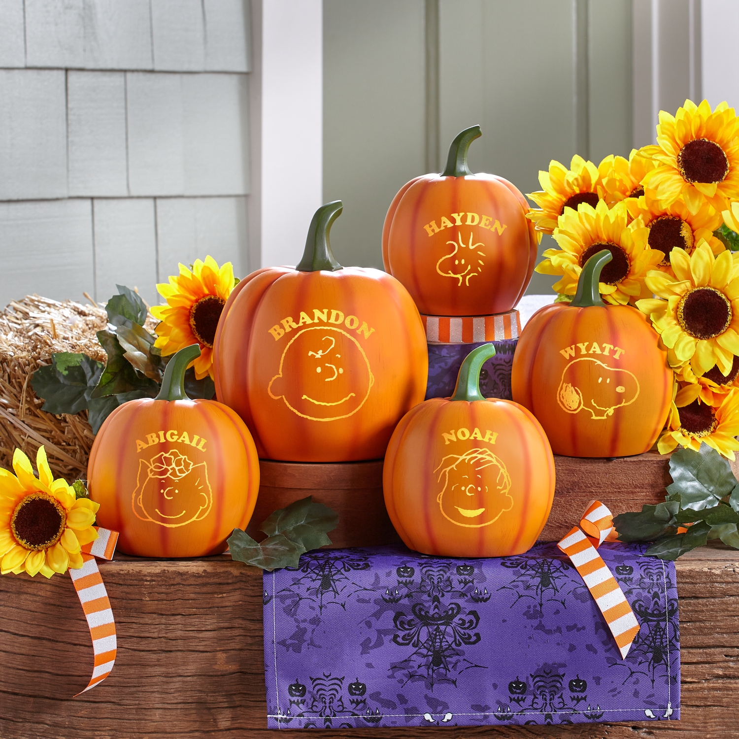 personalized light up pumpkin