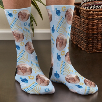 Hanukkah Photo Socks