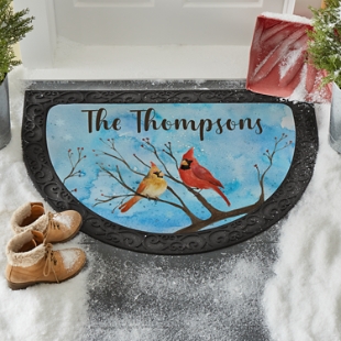 Cardinal Greetings Half Round Doormat
