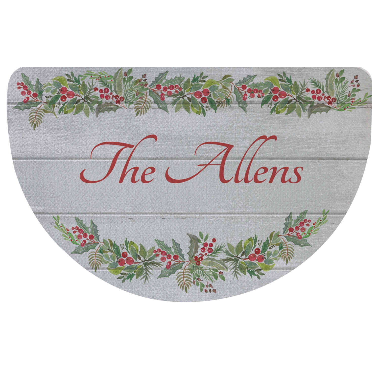 Elegant Holly Half Round Doormat