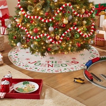 Festive Name Quilted Tree Skirt