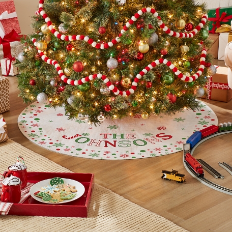 Festive Name Quilted Tree Skirt