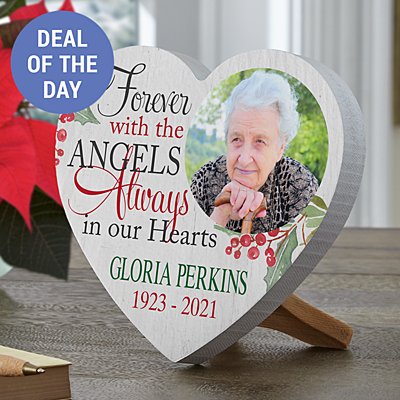 Forever with the Angels Photo Mini Wood Heart