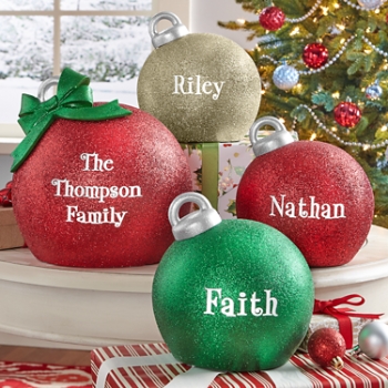 Light-Up Family Glitter Tabletop Ornament