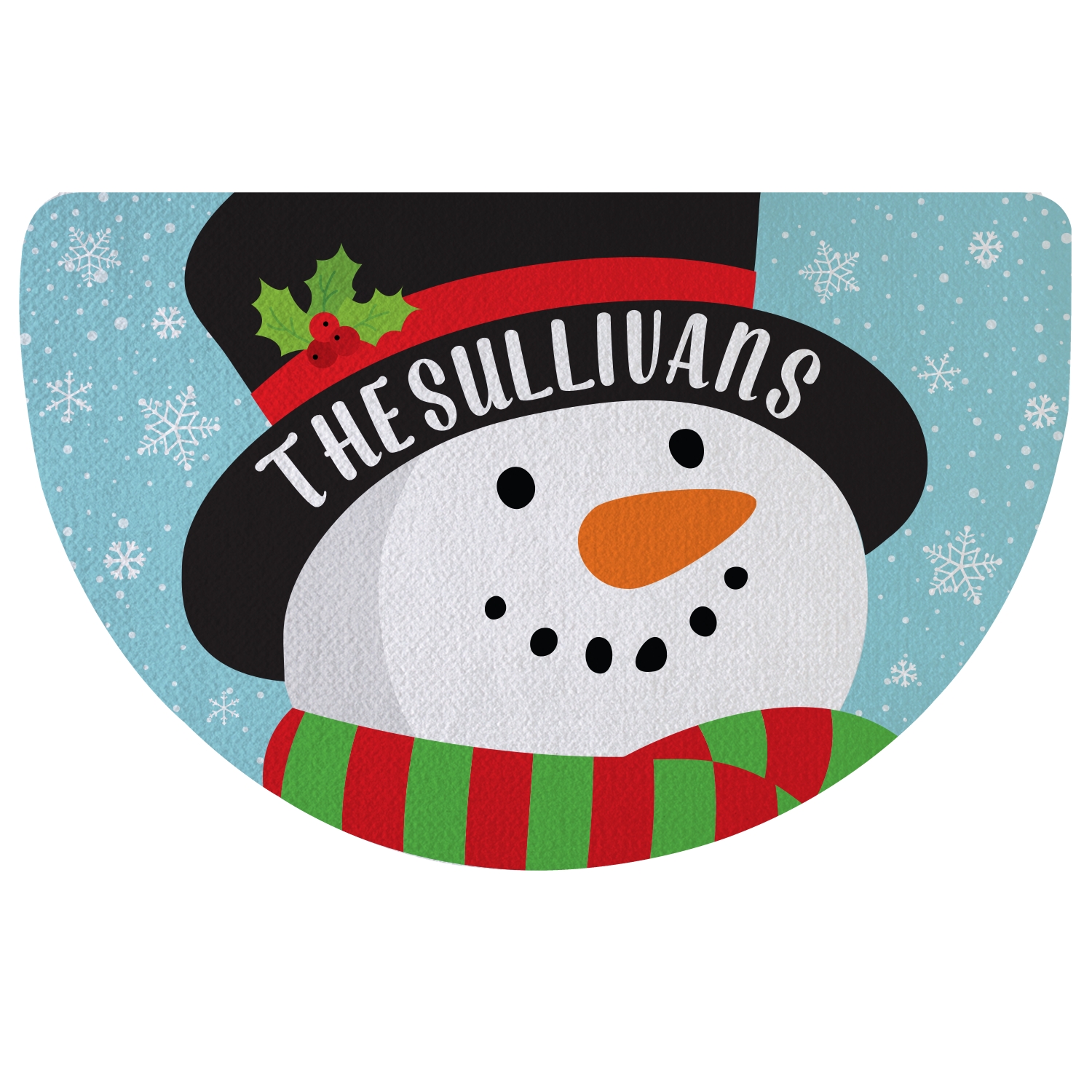 Jolly Snowman Half Round Doormat