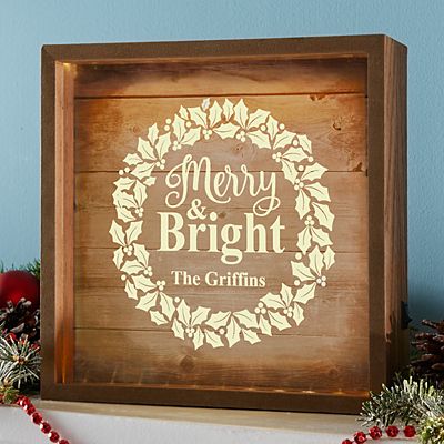 Merry & Bright Wreath Light Box