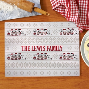 PEANUTS® Classic Caroling Glass Chopping Board