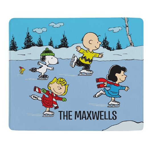 PEANUTS® Ice Skating Friends Plush Blanket | Personal Creations