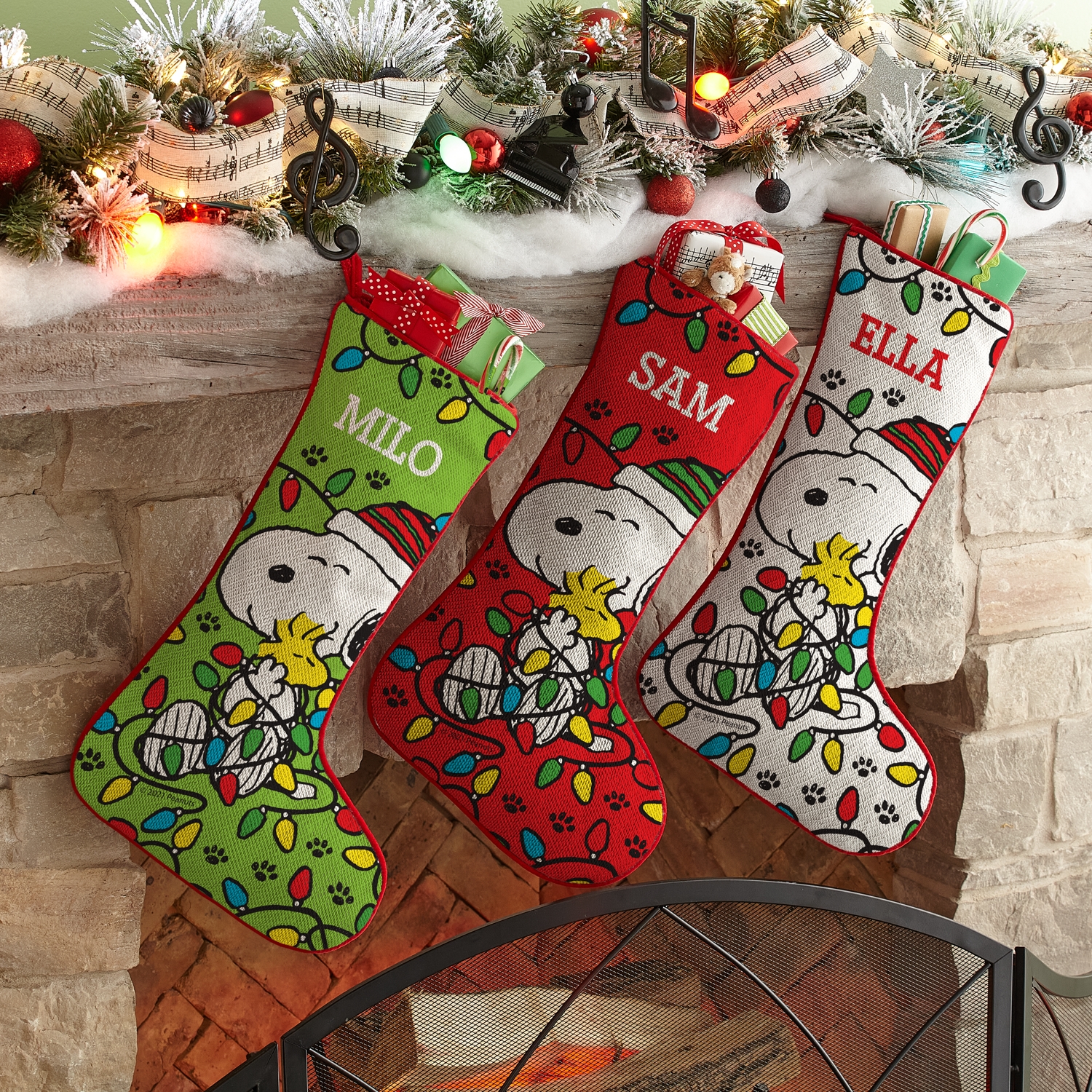 PEANUTS® Lots of Lights Stockings