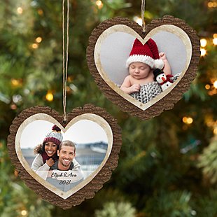Picture Perfect Photo Rustic Wood Heart Ornament