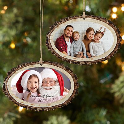 Picture Perfect Photo Rustic Wood Oval Ornament
