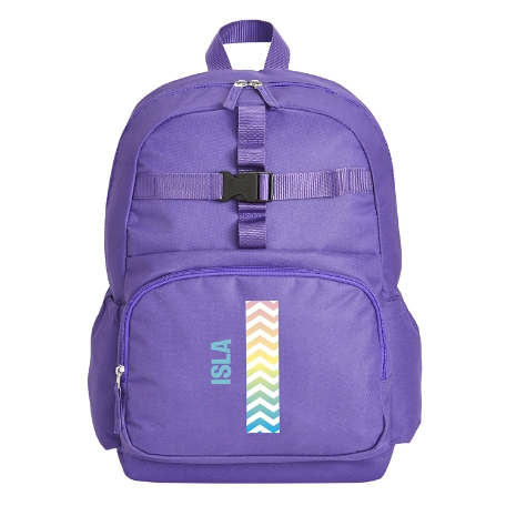 Pretty Pattern Purple Backpack - Rainbow Chevron